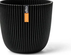 Intratuin Capi Europe Blumentopf Groove schwarz D 16,5 H 15 cm| Blumentöpfe|Blumentöpfe & Pflanzgefäße