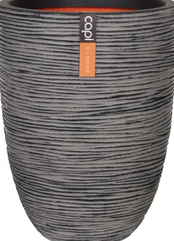Intratuin Capi Europe Blumentopf Nature-Rib schwarz/grau D 36 H 47 cm| Blumentöpfe|Blumentöpfe & Pflanzgefäße