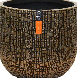 Intratuin Capi Europe Blumentopf Nature Skin schwarz / gold D 17,2 H 15,3 cm| Blumentöpfe & Pflanzgefäße|Blumentöpfe