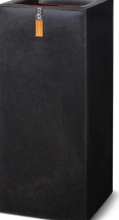 Intratuin Capi Europe Blumentopf Urban Smooth schwarz 36 x 36 x 79 cm| Blumentöpfe|Blumentöpfe & Pflanzgefäße