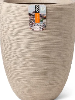 Intratuin Capi Europe Blumentopf Waste Rib beige D 46 H 58 cm| Blumentöpfe|Blumentöpfe & Pflanzgefäße