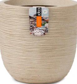 Intratuin Capi Europe Blumentopf Waste Rib beige D 43 H 41 cm| Blumentöpfe|Blumentöpfe & Pflanzgefäße