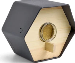 Intratuin Capi Europe Erdnussbutter-Glashalter Hive anthrazit 19 x 22 x 20 cm| Gartenvögel|Erdnussbutter-Häuser