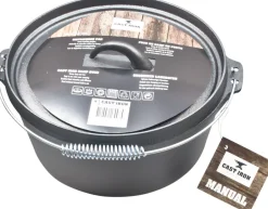 Intratuin Cast Iron Pfanne mit Deckel schwarz D 28 cm H 13 cm| Pfannen