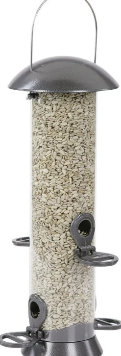 Intratuin CJ Wildlife Vogelfuttersilo grau D 11 H 39 cm| Gartenvögel|Vogelfutterhäuser