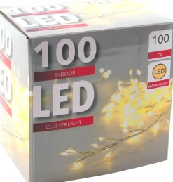Intratuin Cluster-Lichterkette 1 m mit 100 Lämpchen warmweiß| Weihnachtsbaumbeleuchtung