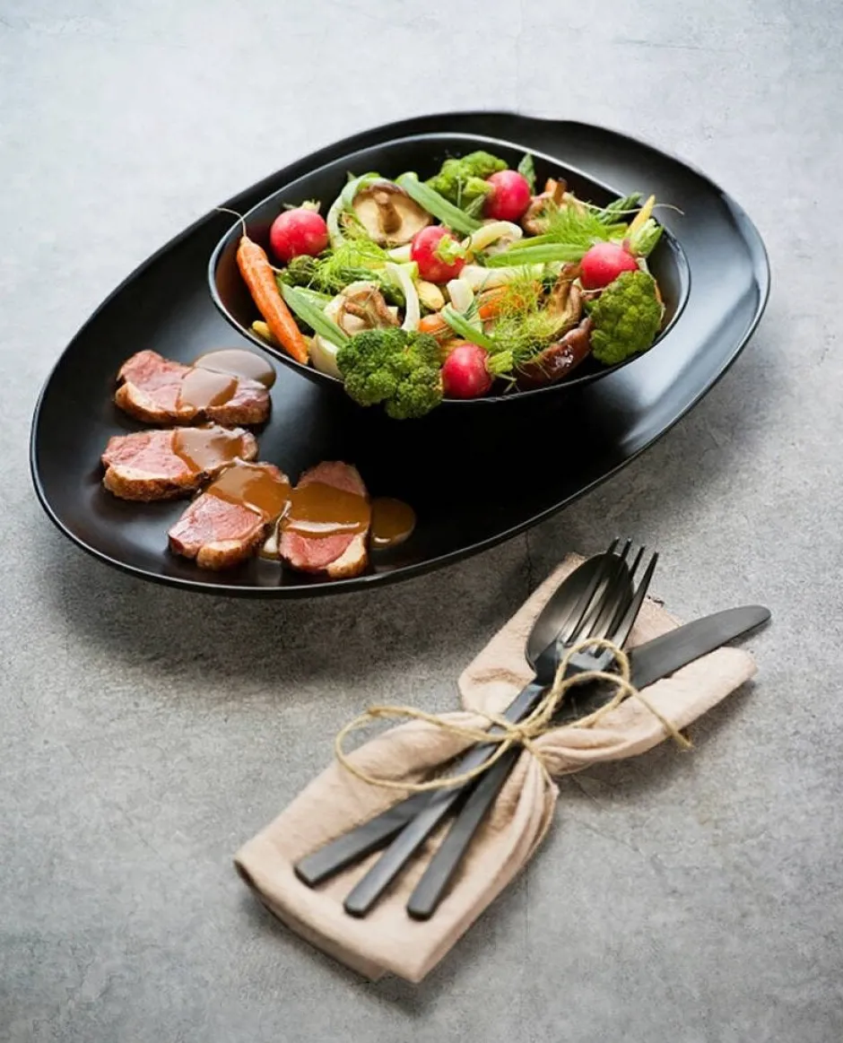 Intratuin Cosy & Trendy Teller Vongola Blacky schwarz 15,5 x 14,3 x 2 cm| Geschirr & Gläser