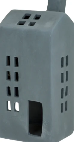 Intratuin Cosy@Home Teelichthalter Haus grau 6,4 x 5,3 x 14,5 cm| Teelichthalter