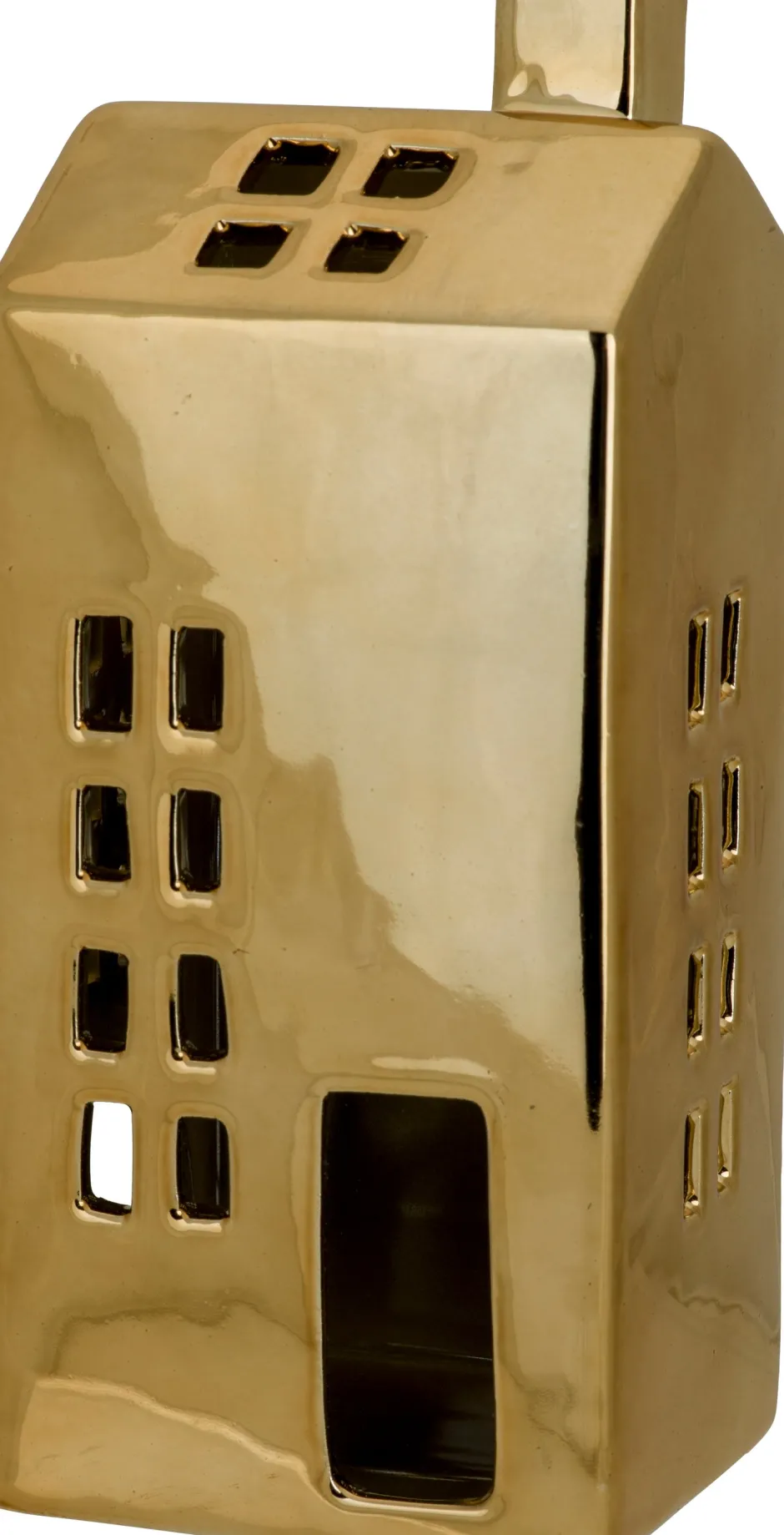 Intratuin Cosy@Home Teelichthalter Haus gold 6,4 x 5,3 x 14,5 cm| Teelichthalter