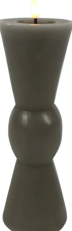 Intratuin Countryfield LED Kerze Lyon grau D 8,8 H 27 cm| Led Kerzen
