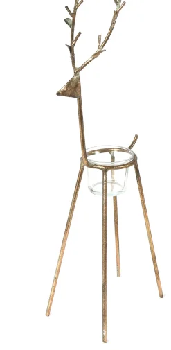 Intratuin Countryfield Teelichthalter Hirsch Dustin kupfer 17 x 10 x 40 cm| Teelichthalter