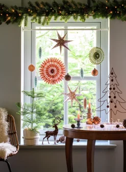 Intratuin Countryfield Weihnachtsbaum mit Kugeln braun 32 x 13 x 55,5 cm| Weihnachtsfiguren & -Objekte