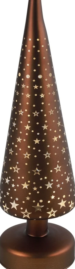 Intratuin Countryfield Weihnachtsdeko Baum beleuchtet Bomont kupfer 8 LEDs warmweiß 9 x 9 x 30 cm| Weihnachtsfiguren & -Objekte