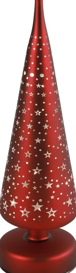 Intratuin Countryfield Weihnachtsdeko Baum beleuchtet Bomont rot 8 LEDs warmweiß 9 x 9 x 30 cm| Weihnachtsfiguren & -Objekte