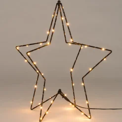 Intratuin 3D Weihnachtsstern schwarz beleuchtet mit 46 LEDs klassisch warm D 42 cm| Weihnachtssterne