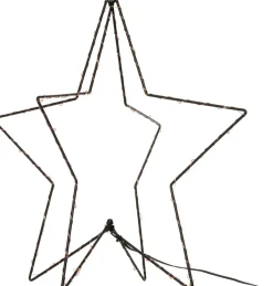 Intratuin 3D Weihnachtsstern schwarz beleuchtet mit 60 LEDs klassisch warm D 51 cm| Weihnachtssterne