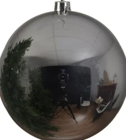 Intratuin Decoris Große Weihnachtskugel silber D 20 cm| Weihnachtsdeko Zum Aufhängen