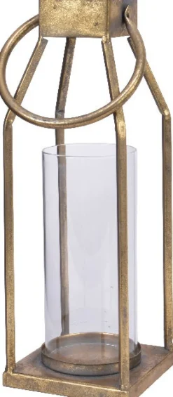 Intratuin Decoris Laterne gold 11 x 11 x 25 cm| Laternen & Windlichter