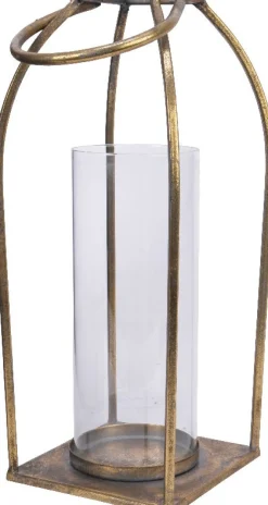 Intratuin Decoris Laterne gold 15 x 15 x 37 cm| Laternen & Windlichter