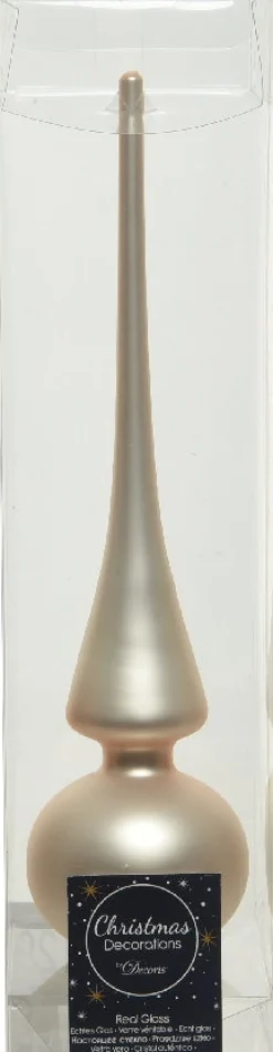 Intratuin Decoris Weihnachtsbaumspitze mat creme D 6 H 26 cm| Weihnachtsbaumspitzen