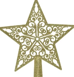 Intratuin Decoris Weihnachtsbaumspitze hellgold 2,3 x 20 x 21,5 cm| Weihnachtsbaumspitzen