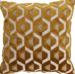 Intratuin Dekokissen Jacquard gelb 45 x 45 x 10 cm| Kissen|Dekokissen