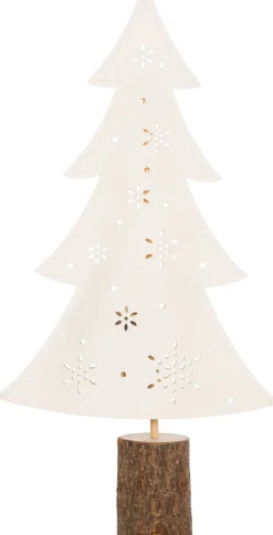 Intratuin Deko-Weihnachtsbaum weiß mit 10 LEDs warmweiß H 41 cm| Weihnachtsfiguren & -Objekte