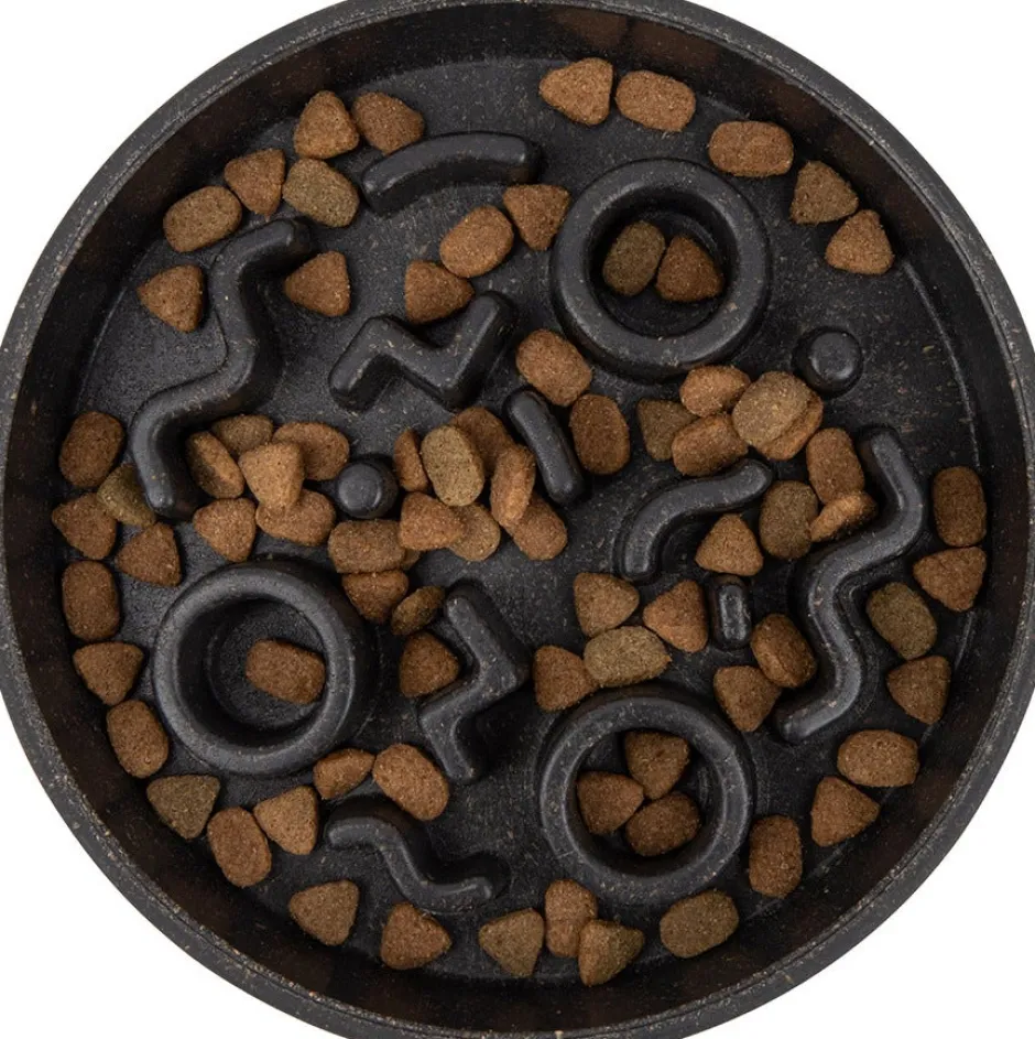 Intratuin District 70 Katzennapf Bamboo Anti-Schling S grau D 13,5 H 2,6 cm| Futternäpfe & Trinknäpfe|Futternäpfe & Trinknäpfe