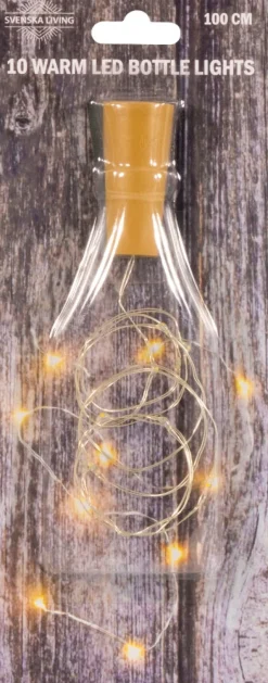 Intratuin Drahtlichterkette Korken 1 m mit 10 LEDs warmweiß| Mini- & Drahtlichterketten