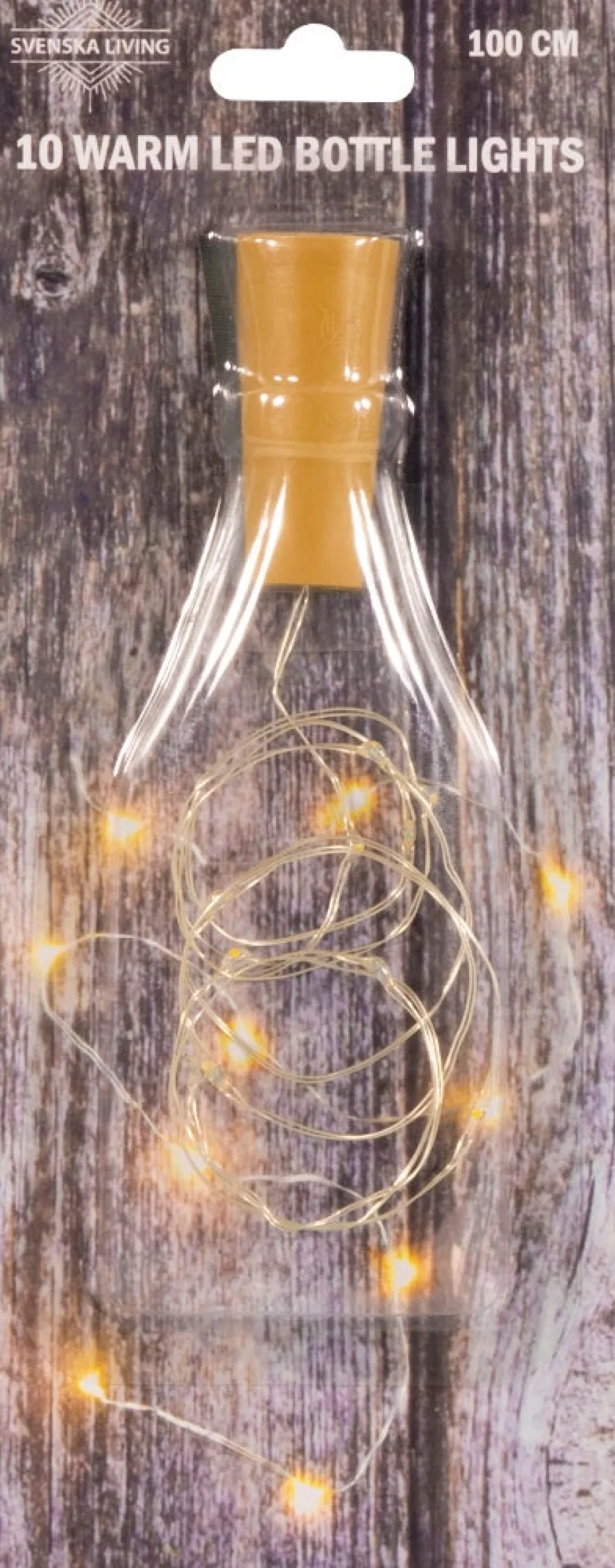 Intratuin Drahtlichterkette Korken 1 m mit 10 LEDs warmweiß| Mini- & Drahtlichterketten