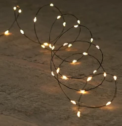 Intratuin Drahtlichterkette schwarz 5 m mit 100 LEDs warmweiß| Mini- & Drahtlichterketten