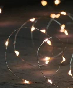 Intratuin Drahtlichterkette silber 2 m innen mit 40 LEDs inkl. Timer warmweiß| Mini- & Drahtlichterketten