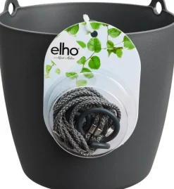 Intratuin Elho Hängeampel Brussels mit Schnur D 18,3 cm H 18 anthrazit| Blumenampeln & Hängetöpfe|Blumentöpfe & Pflanzgefäße