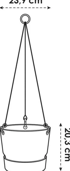 Intratuin Elho Hängetopf Greenville weiß D 23,9 H 20,3 cm| Blumenampeln & Hängetöpfe|Blumentöpfe & Pflanzgefäße