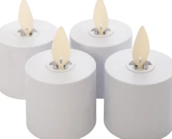 Intratuin Erweitertungsset LED Teelicht weiß 4 St. aufladbar D 3,8 H 3,5 cm gelb| Led Kerzen