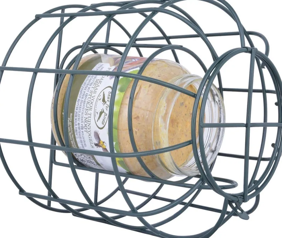 Intratuin Esschert Design Erdnussbutter-Glashalter grün D 15,5 cm H 15,3 cm| Gartenvögel|Erdnussbutter-Häuser