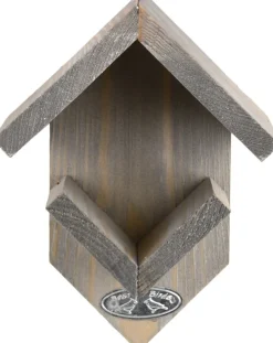 Intratuin Esschert Design Erdnussbutter-Glashalter grau 15 x 13 x 19,5 cm| Gartenvögel|Erdnussbutter-Häuser