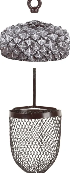 Intratuin Esschert Design Vogelfutterspender Eichel silber D 14 H 22,2 cm| Gartenvögel|Vogelfutterhäuser