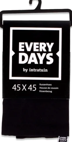 Intratuin Everydays by Kissenbezug Baumwolle schwarz 45 x 45 cm| Kissen