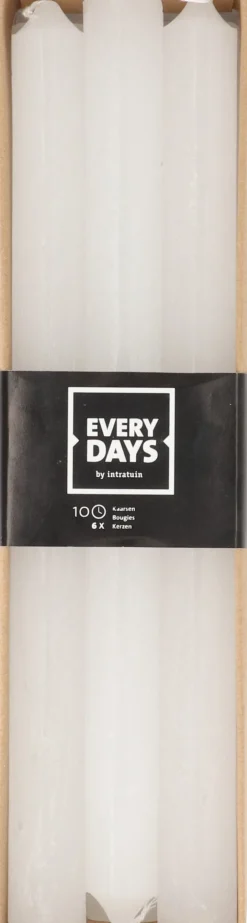 Intratuin Everydays by Stabkerzen Rustic weiß 10 Std. 6 St.| Stabkerzen