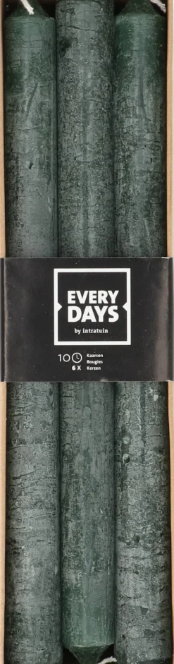 Intratuin Everydays by Stabkerzen Rustic grün 10 Std. 6 St.| Stabkerzen