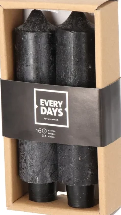Intratuin Everydays by Stabkerzen Rustic schwarz 16 Std. 2 St.| Stabkerzen