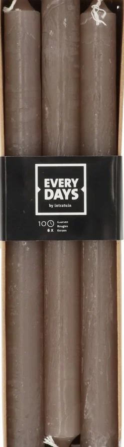 Intratuin Everydays by Stabkerzen Rustic taupe 10 Std. 6 St.| Stabkerzen