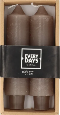 Intratuin Everydays by Stabkerzen Rustic taupe 16 Std. 2 St.| Stabkerzen