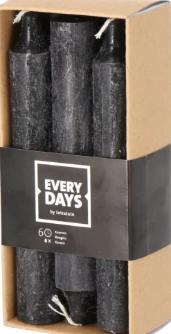 Intratuin Everydays by Stabkerzen Rustic schwarz 6 Std. 6 St.| Stabkerzen