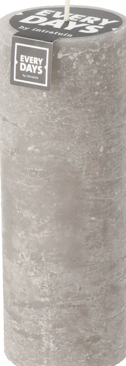 Intratuin Everydays by Stumpenkerze Rustic hellgrau 100 Std. D 7 H 19 cm| Stumpenkerzen