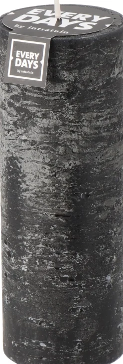 Intratuin Everydays by Stumpenkerze Rustic schwarz 100 Std. D 7 H 19 cm| Stumpenkerzen