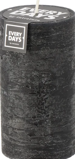 Intratuin Everydays by Stumpenkerze Rustic schwarz 75 Std. D 7 H 13 cm| Stumpenkerzen