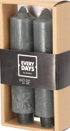 Intratuin Everydays by Stabkerzen Rustic grau 16 Std. 2 St.| Stabkerzen
