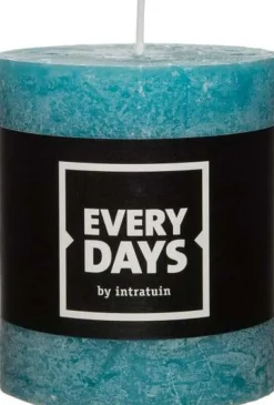 Intratuin Everydays by Stumpenkerze Rustic  türkis D 7 H 8 cm| Stumpenkerzen